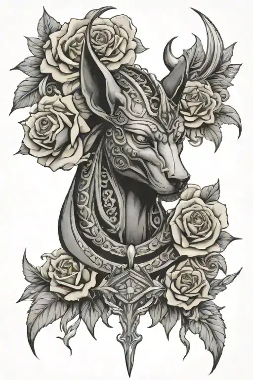 medusa head, anubis, coordinat,rose, tattoo design idea