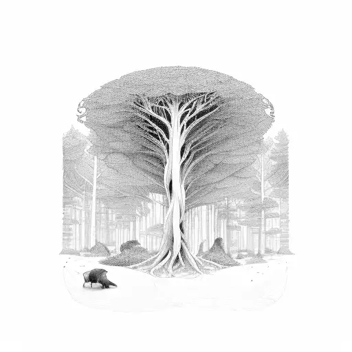 spine the forest floor growth tattoo design idea