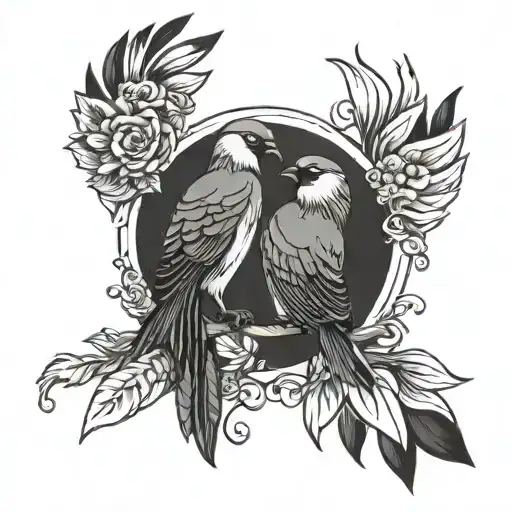 Birds of a feather flock together tattoo design idea