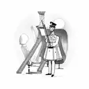 Train captain conducting a symphony orchestra tattoo design idea