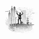 Train captain conducting a symphony orchestra tattoo design idea