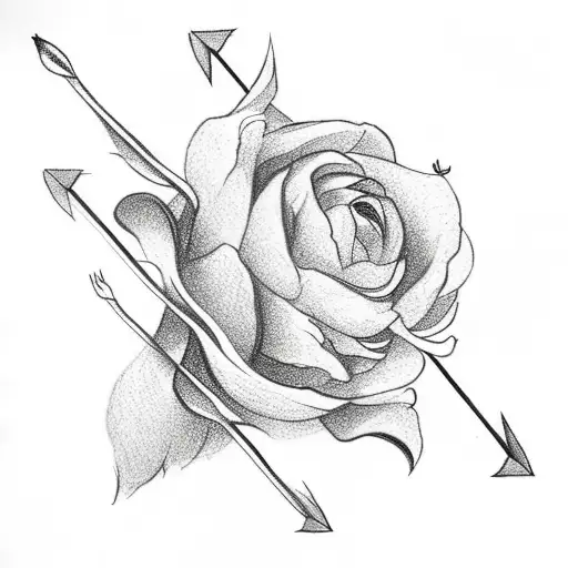arrow with jasmine flower tattoo design idea