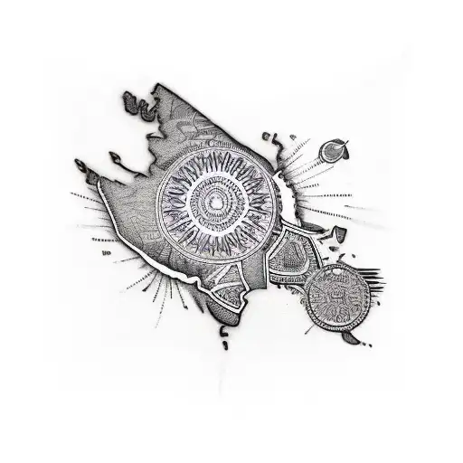 indian  map  tattoo design idea