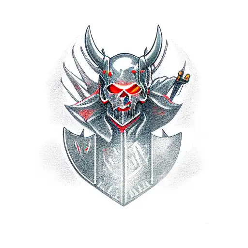 Devil Assassin with little axe tattoo design idea