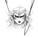 Devil Assassin with little axe tattoo design idea