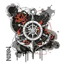 anchor with compass and world map tattoo design idea