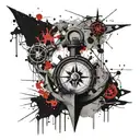 anchor with compass and world map tattoo design idea