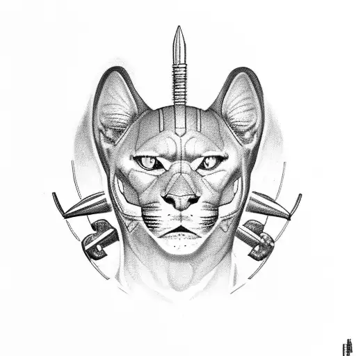 Panther riding a thunderbird flring with exclabur in it's talons tattoo design idea