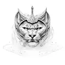 Panther with excalibur and golden gael  tattoo design idea