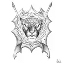 Panther with excalibur and golden gael  tattoo design idea