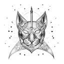 Panther with excalibur and golden gael  tattoo design idea