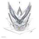 thunderbird flying with excalibur in its talons tattoo design idea