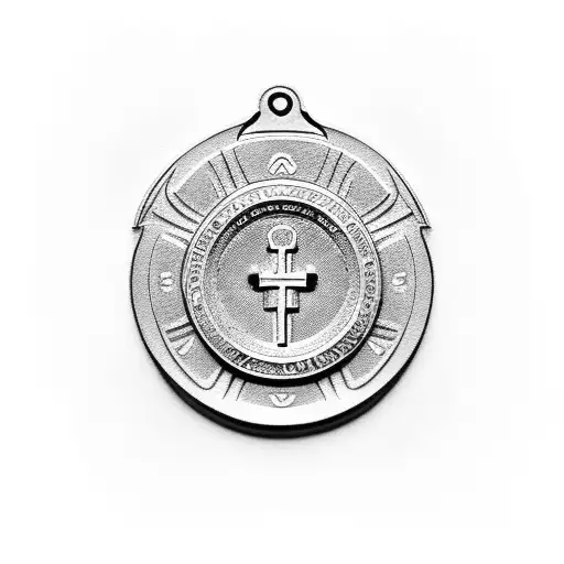 saint benedict medal tattoo design idea