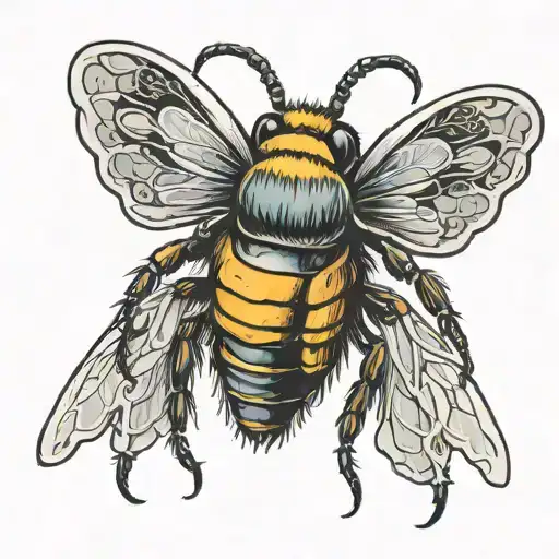 ghost bee tattoo design idea
