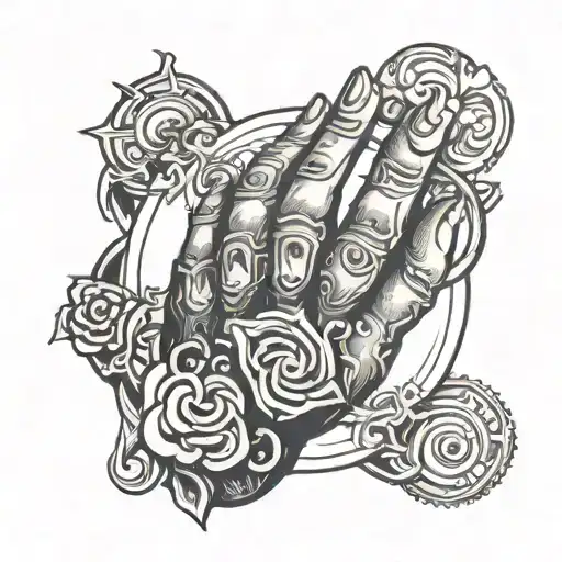 hand of god symbol in alchemy tattoo design idea