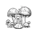 mario 1 up mushroom with parasite turning to deathshroom tattoo design idea