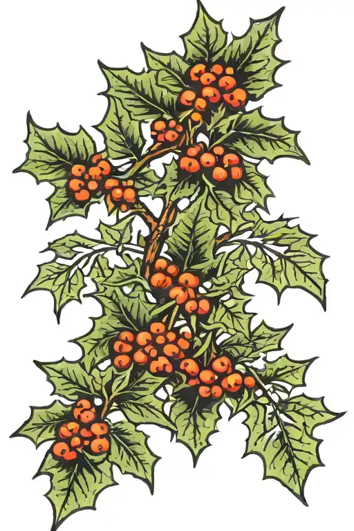 Holly Branch tattoo design idea