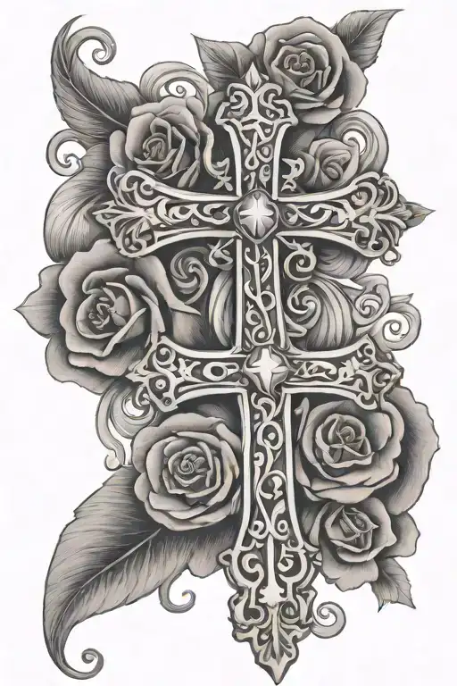 cross forearm tatoo memorial names Letta Shane Jessica Carl bill carol tattoo design idea