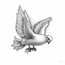 Dove with note passage saying rip dad tattoo design idea