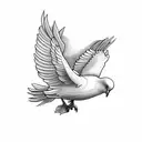 Dove with note passage saying rip dad tattoo design idea