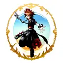 add a keysword from kingdom Hearts in the back tattoo design idea