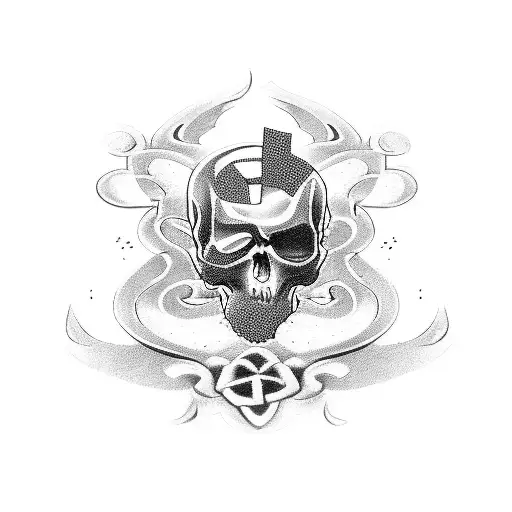 rest in peace headstone tattoo design idea