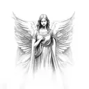 angel tombstone tattoo design idea