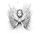 angel tombstone tattoo design idea