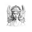 angel tombstone tattoo design idea
