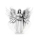angel tombstone tattoo design idea