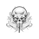 rest in peace headstone tattoo design idea