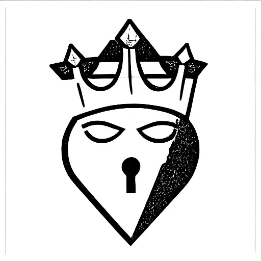 lock key king queen crowns  tattoo design idea