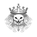 lock key king queen crowns  tattoo design idea