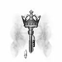 lock key king queen crowns  tattoo design idea
