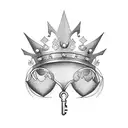 lock key king queen crowns  tattoo design idea