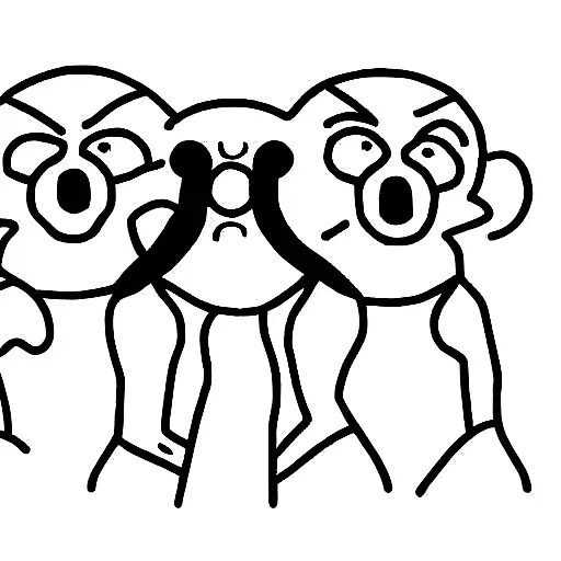 three wise monkey tattoo design idea
