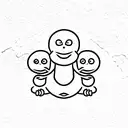 three wise monkey tattoo design idea