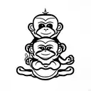 three wise monkey tattoo design idea