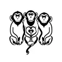 three wise monkey tattoo design idea