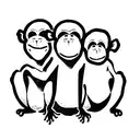 three wise monkey tattoo design idea