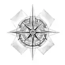 A geometric blackwork design featuring a compass and square symbolizing your passion for Freemasonry and family. tattoo design idea