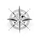 A geometric blackwork design featuring a compass and square symbolizing your passion for Freemasonry and family. tattoo design idea