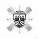 sugar skull star wars tattoo design idea