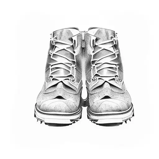 A sound wave pattern wrapping around a hiking boot, combining your occupation as a sound designer with your love for hiking tattoo design idea