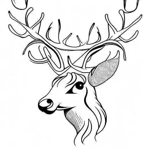 reindeer antlers tattoo design idea