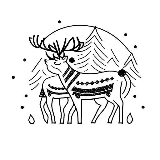 sami reindeer herd tattoo design idea