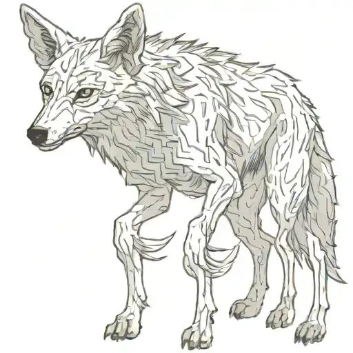 wendigo coyote tattoo design idea