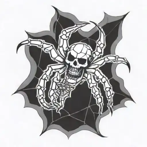 a spider with a horned skull tattoo design idea