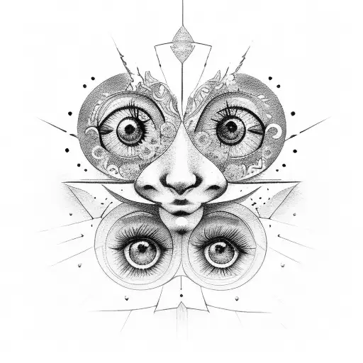 face towards sun   tattoo design idea