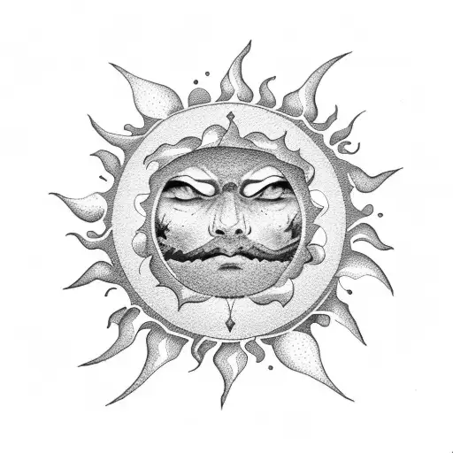 sun and shadows  tattoo design idea